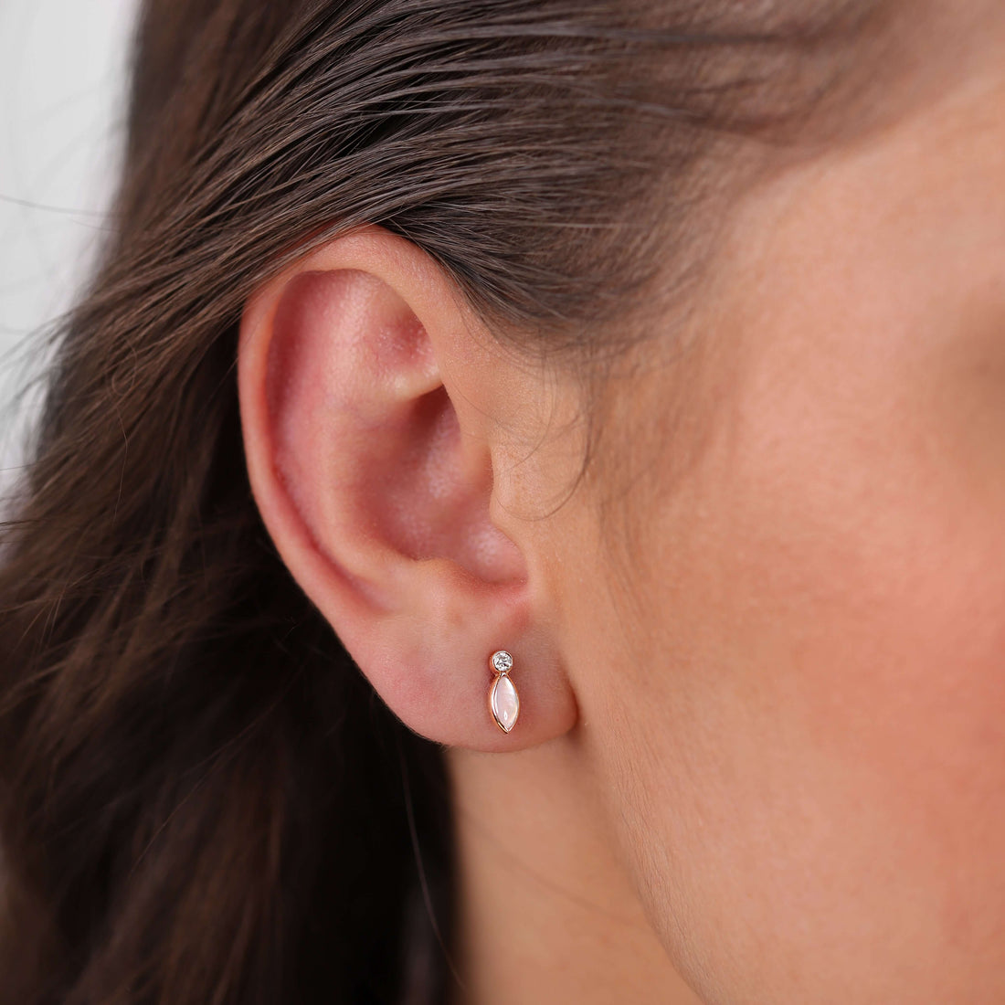 Gilda Jewelry Breeze Studs | Diamond Earrings |14K Gold - 14K Rose / Pair: 0.07 Cts. - earrings Zengoda Shop online