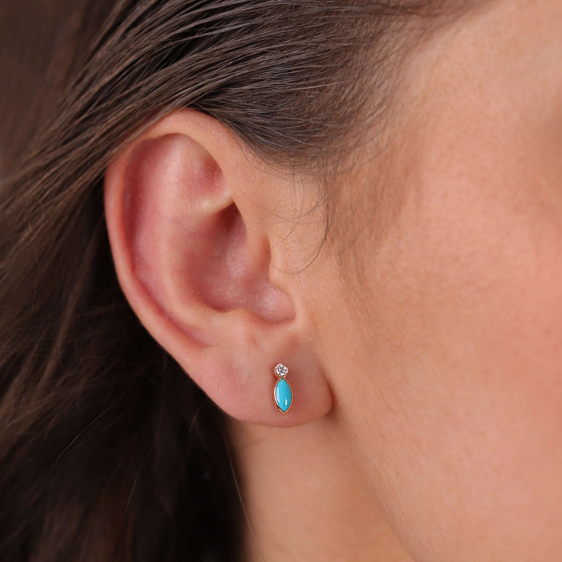 Gilda Jewelry Breeze Studs | Diamond Earrings | 14K Gold - Rose / Pair: 0.07 Cts. | Round Cut - earrings Zengoda Shop
