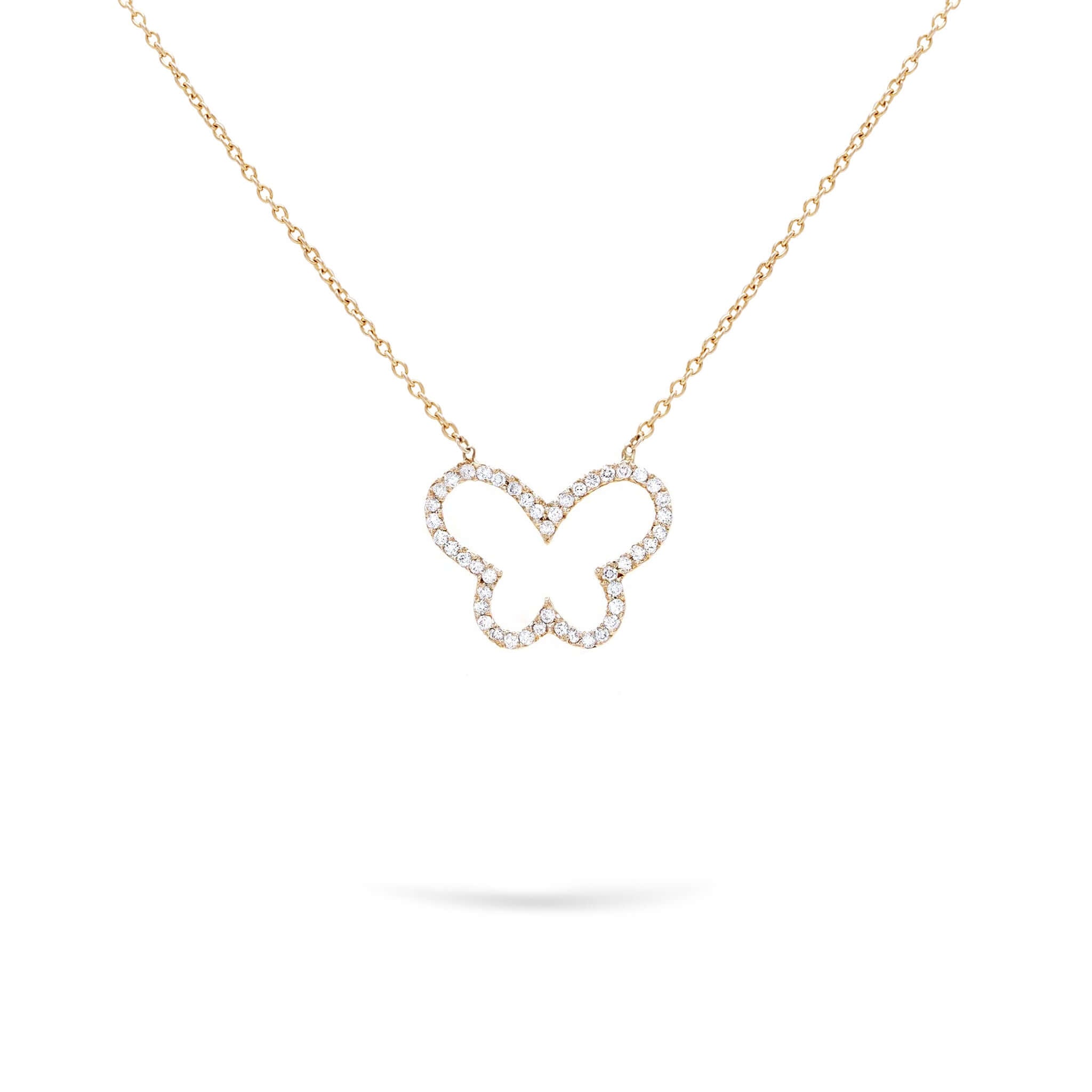 Gilda Jewelry Butterfly | Diamond Pendant | 0.24 Cts. | 18K Gold - Rose / 40 - 42 Cm / Diamonds - necklace Zengoda Shop
