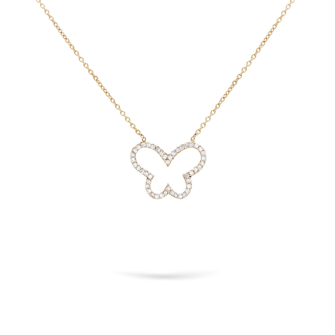 Gilda Jewelry Butterfly | Diamond Pendant | 0.24 Cts. | 18K Gold - Rose / 40 - 42 Cm / Diamonds - necklace Zengoda Shop