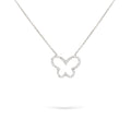Gilda Jewelry Butterfly | Diamond Pendant | 0.24 Cts. | 18K Gold - White / 40 - 42 Cm / Diamonds - necklace Zengoda