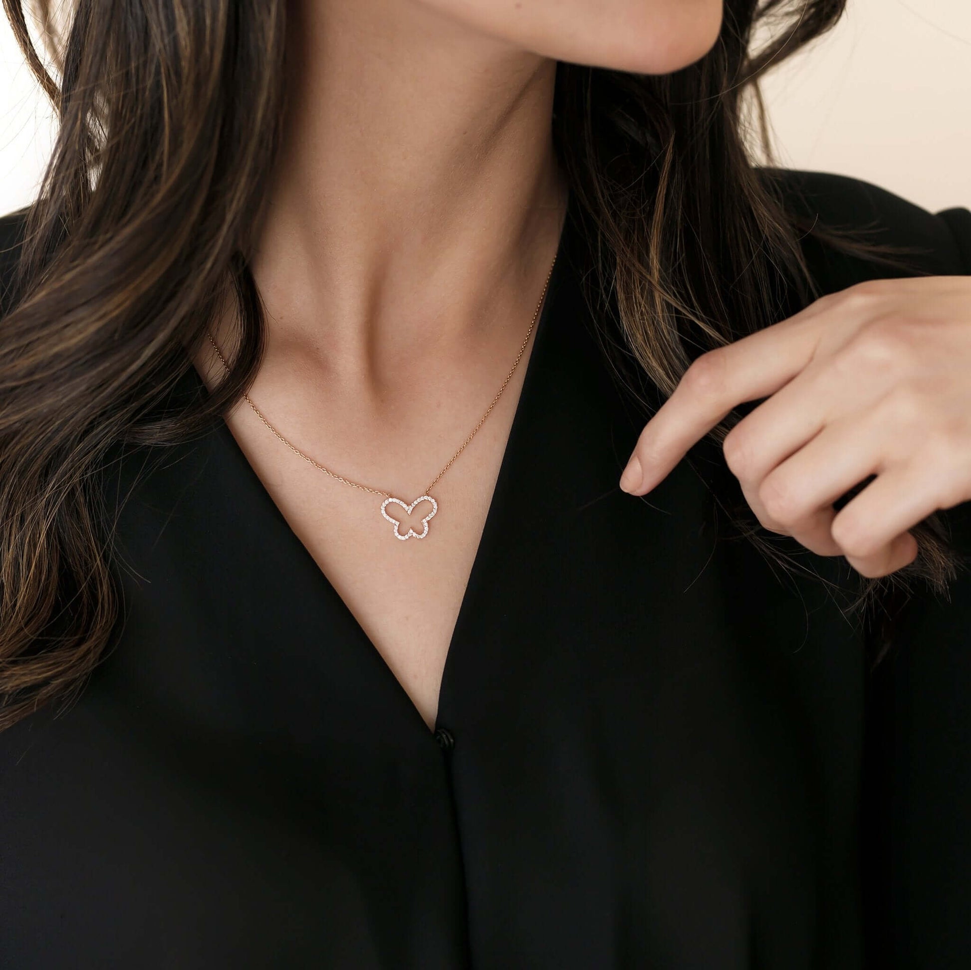 Gilda Jewelry Butterfly | Diamond Pendant | 0.24 Cts. | 18K Gold - necklace Zengoda Shop online from Artisan Brands