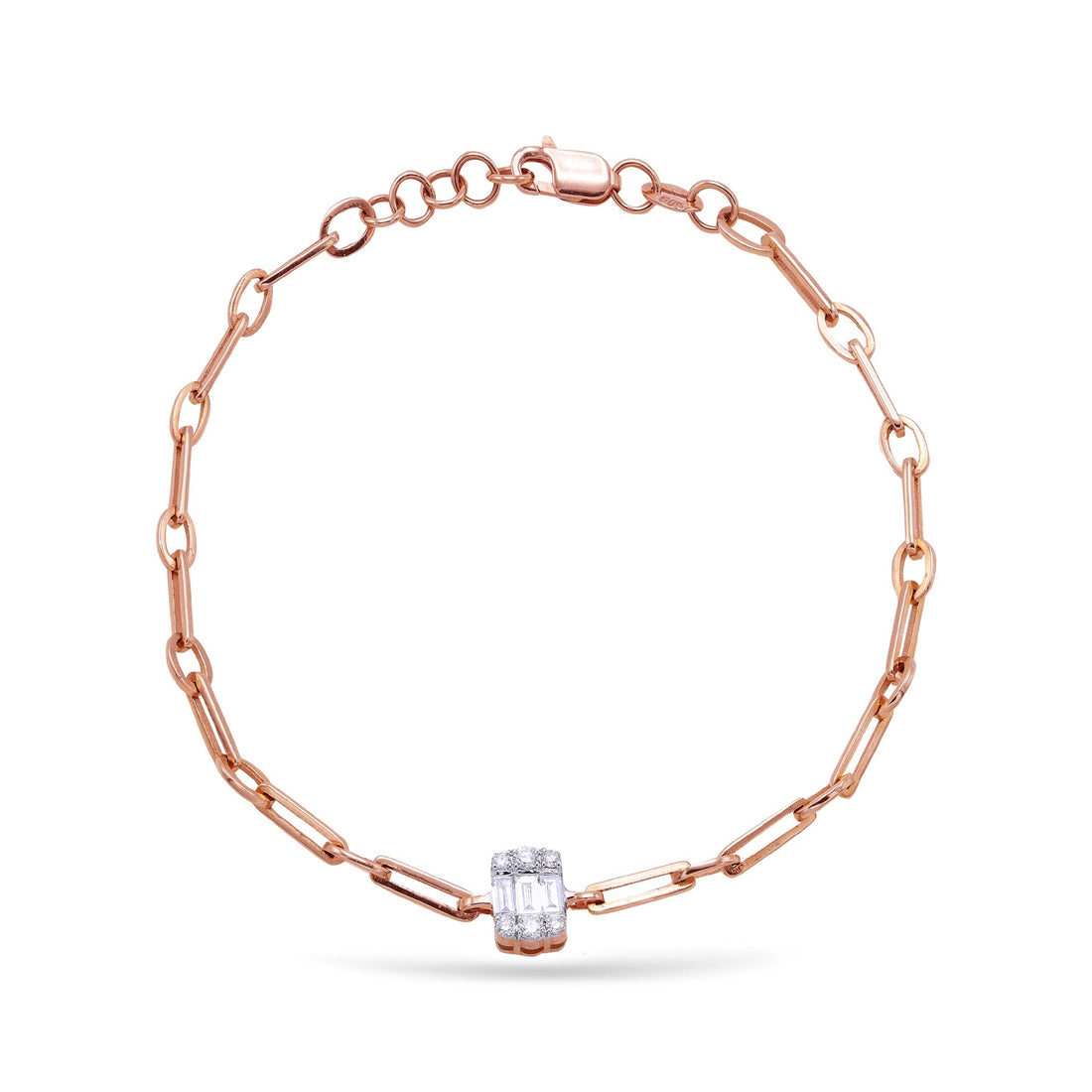 Gilda Jewelry Chains | Diamond Bracelet | 0.17 Cts. | 14K Gold - Rose / 18 cm / Diamonds - bracelet Zengoda Shop online