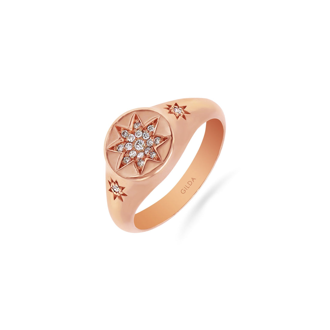 Gilda Jewelry Charming Star | Diamond Ring | 0.08 Cts. | 14K Gold - Rose / 6 / Diamonds - ring Zengoda Shop online from