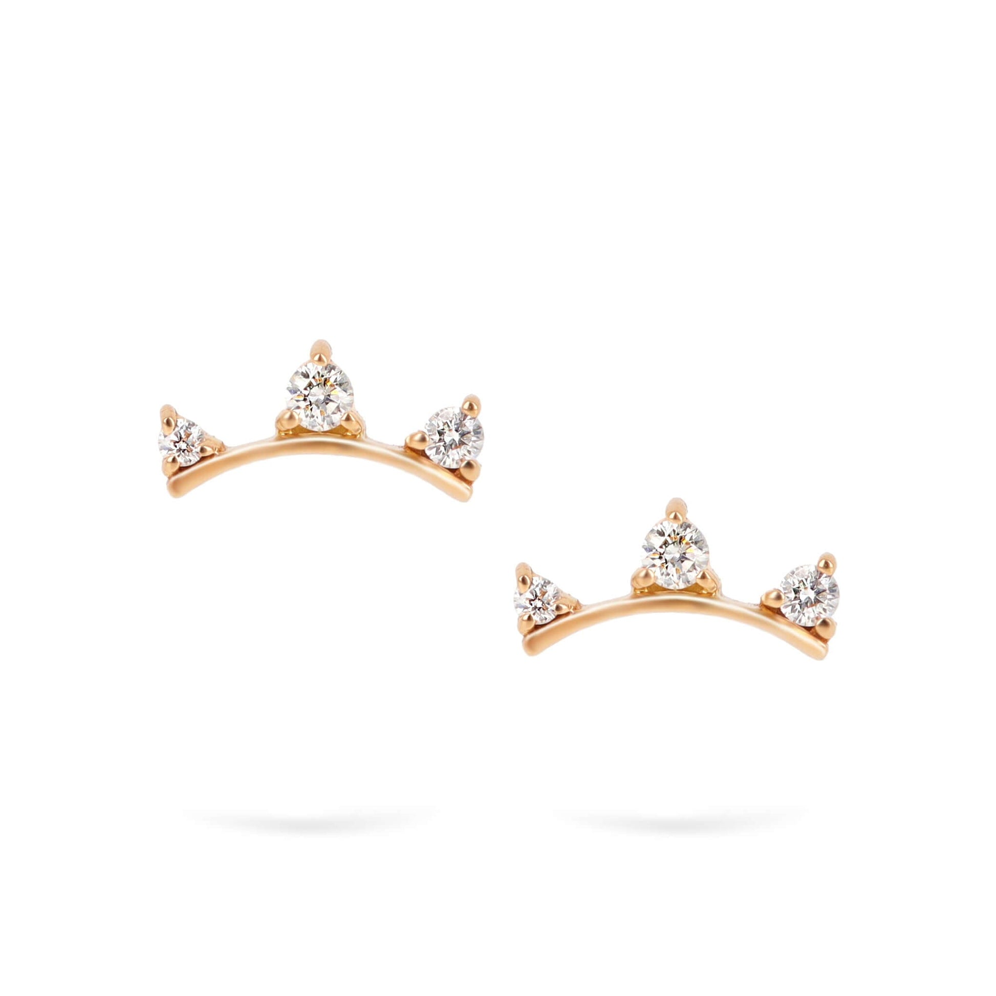 Gilda Jewelry Cheerful Trio | Diamond Earrings | 14K Gold - Rose / Pair: 0.15 Cts. | Round Cut - earrings Zengoda Shop