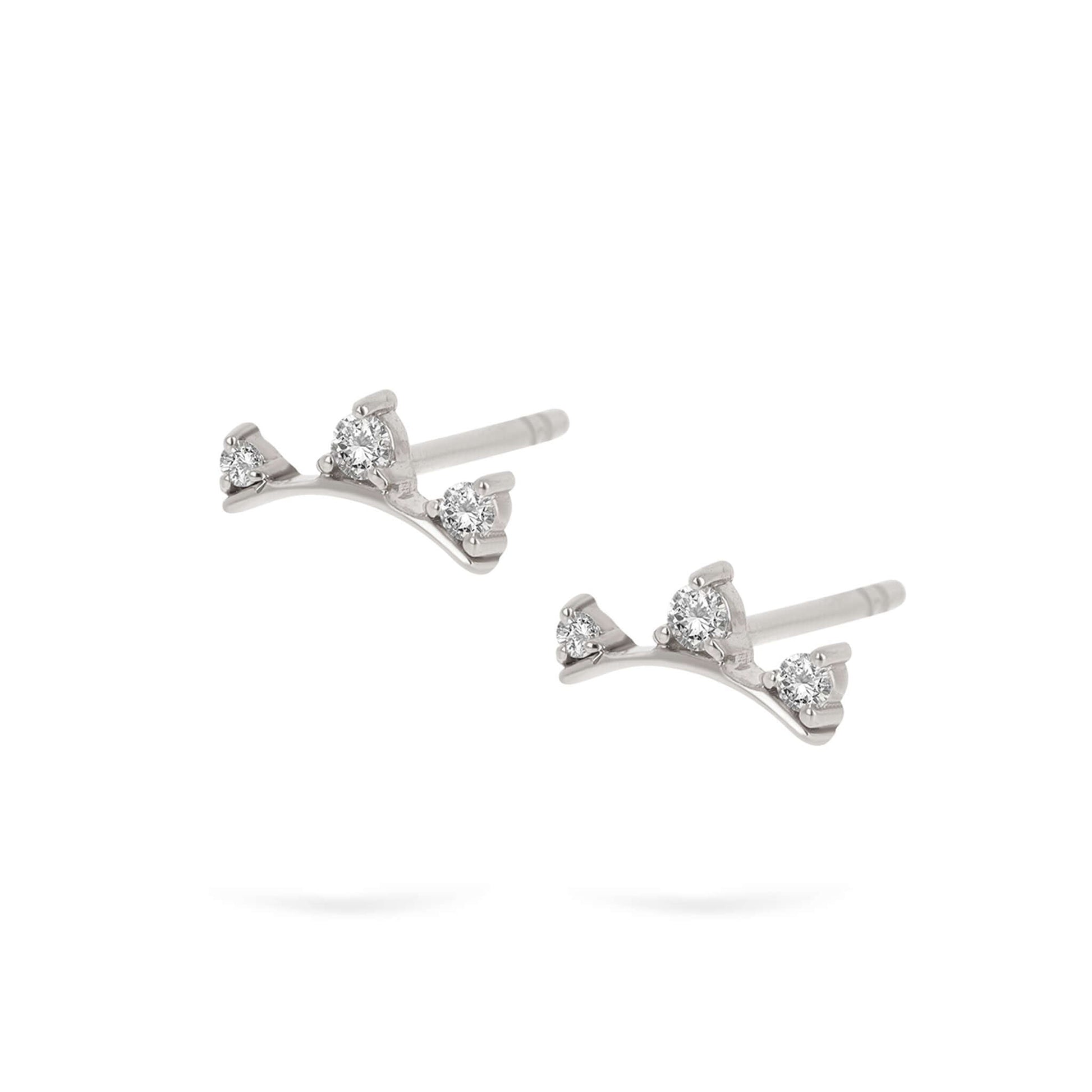 Gilda Jewelry Cheerful Trio | Diamond Earrings | 14K Gold - White / Pair: 0.15 Cts. | Round Cut - earrings Zengoda Shop