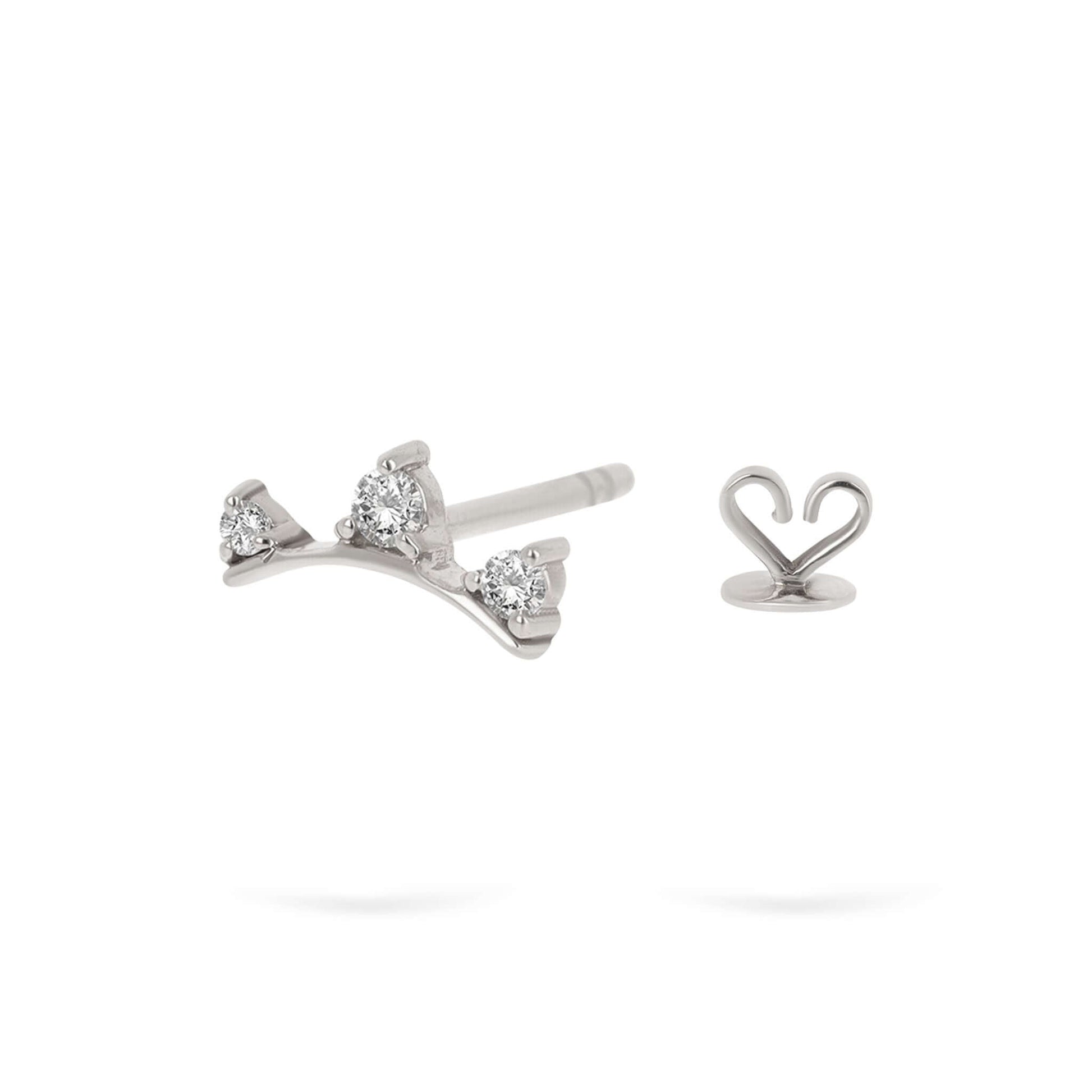 Gilda Jewelry Cheerful Trio | Diamond Earrings | 14K Gold - White / Single: 0.075 Cts. | Round Cut - earrings Zengoda