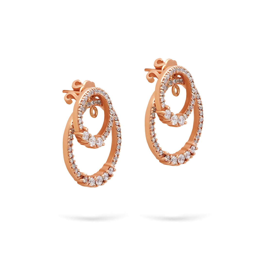 Gilda Jewelry Circles | Diamond Earrings | 0.96 Cts. | 14K Gold - Rose / Pair / Diamonds - earring Zengoda Shop online