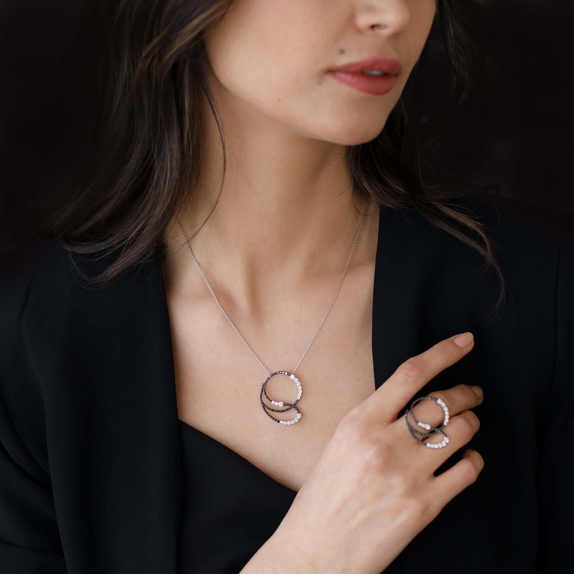 Gilda Jewelry Contemporary | Diamond Pendant | 1.35 Cts. | 14K Gold - White / 40 - 42 Cm / Diamonds - necklace Zengoda