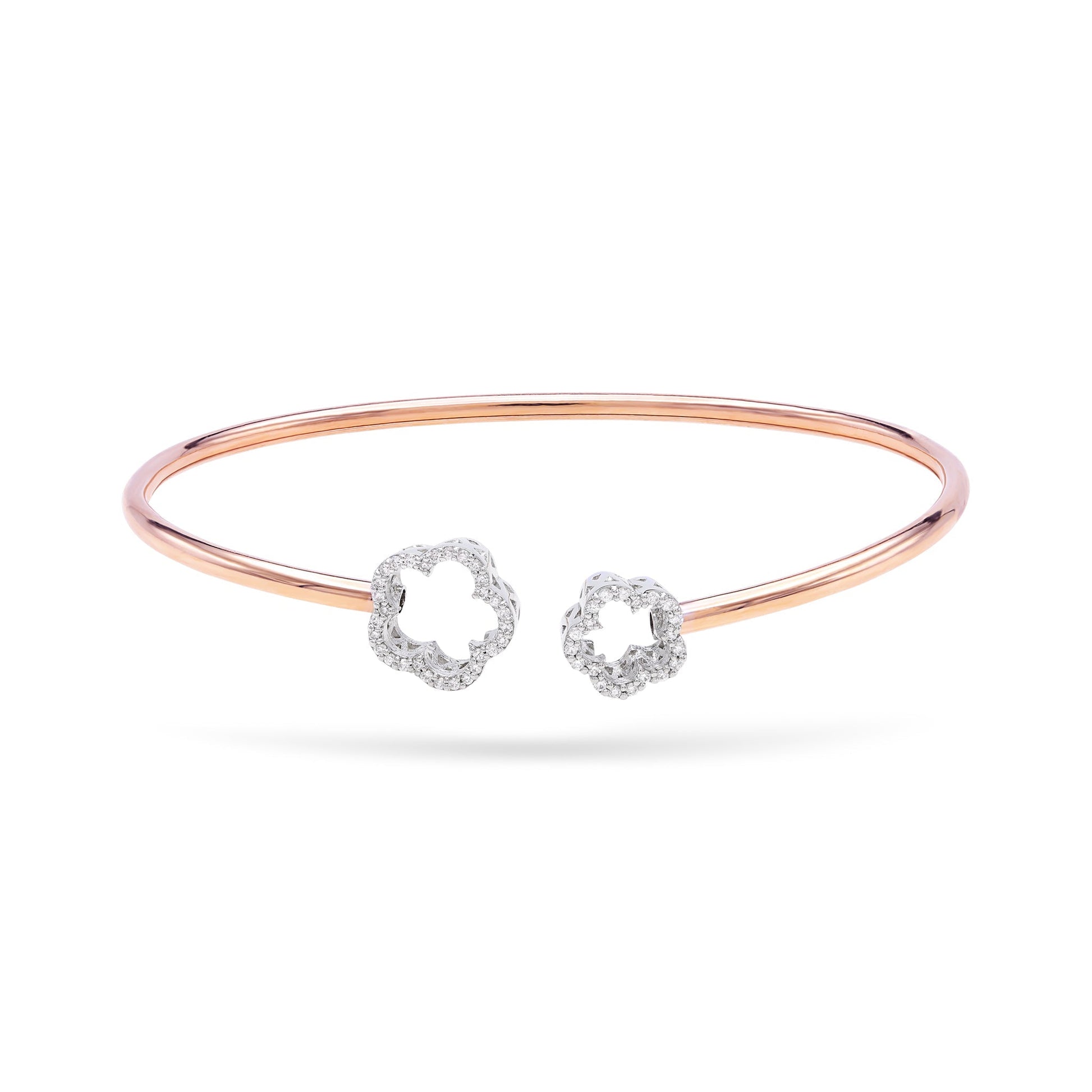 Jewelry Cuffs | Diamond Cuff Bracelet | 0.14 Cts. | 18K Gold - Rose / 17 / Diamonds - bracelet Zengoda Shop