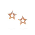 Jewelry Cute Stars | Diamond Earrings | 0.17 Cts. | 14K Gold - Rose / Pair: | Round Cut - earring Zengoda Shop