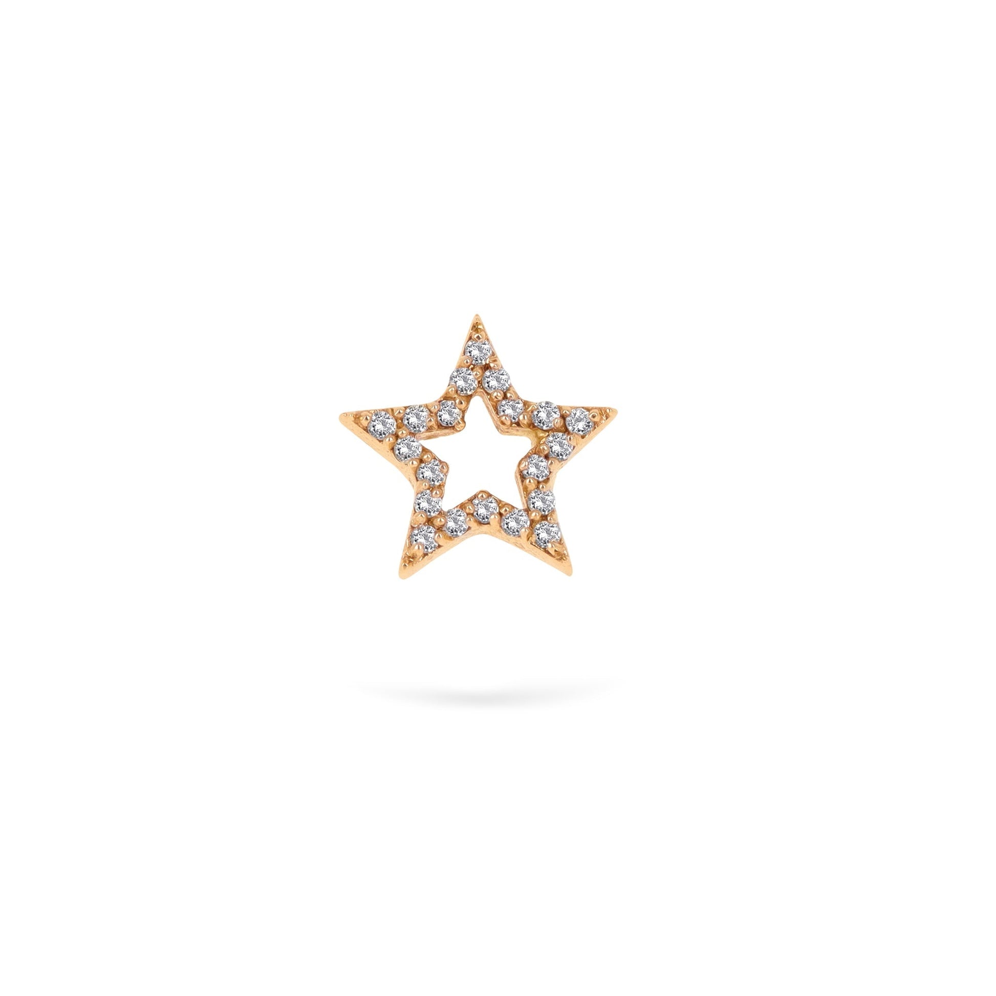 Jewelry Cute Stars | Diamond Earrings | 0.17 Cts. | 14K Gold - Yellow / Single: 0.085 | Round Cut - earring