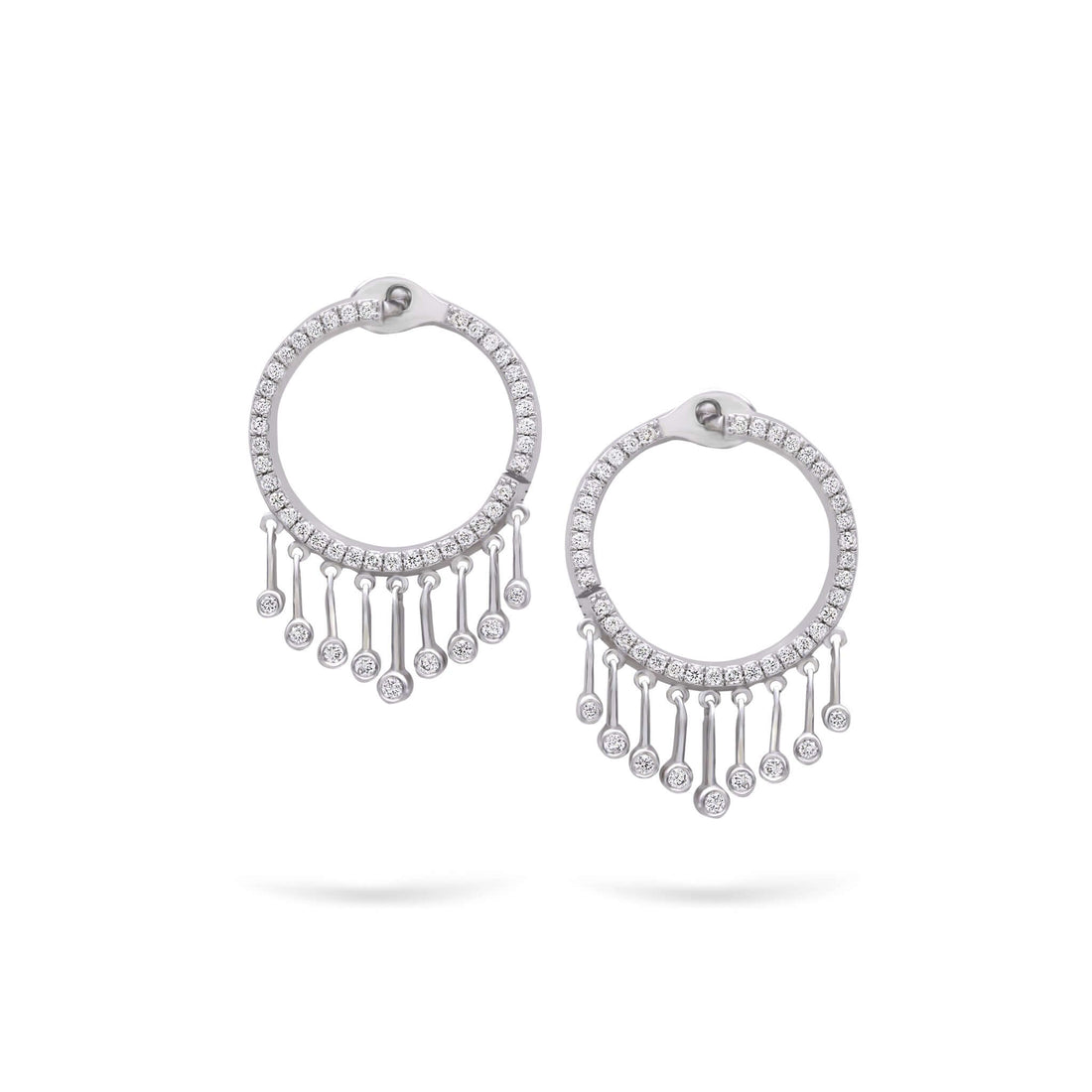 Gilda Jewelry Cha | Diamond Earrings | 0.57 Cts. | 14K Gold - White / Pair / Diamonds - earring Zengoda Shop online