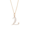 Jewelry Diamond Initials | Large Pendant | 0.31 Cts. | 14K Gold - Rose / 40 - 42 Cm / L: - necklace Zengoda Shop