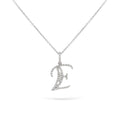 Jewelry Diamond Initials | Large Pendant | 0.31 Cts. | 14K Gold - White / 40 - 42 Cm / E: 0.28 - necklace Zengoda