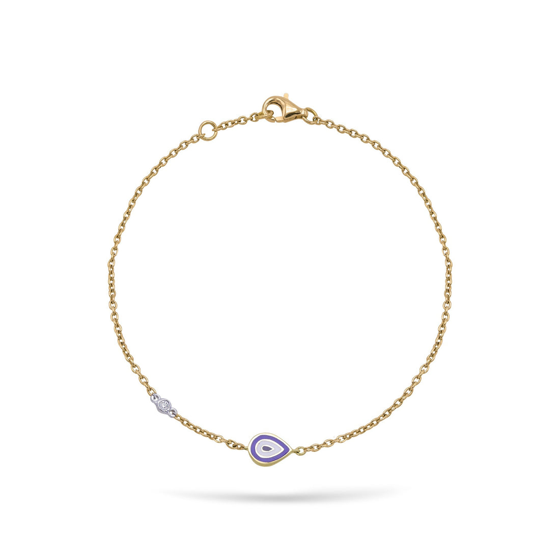 Jewelry Evil Eye | Diamond Bracelet | 0.01 Cts. | 14K Gold - Yellow / 18 cm / Diamonds - bracelet Zengoda Shop