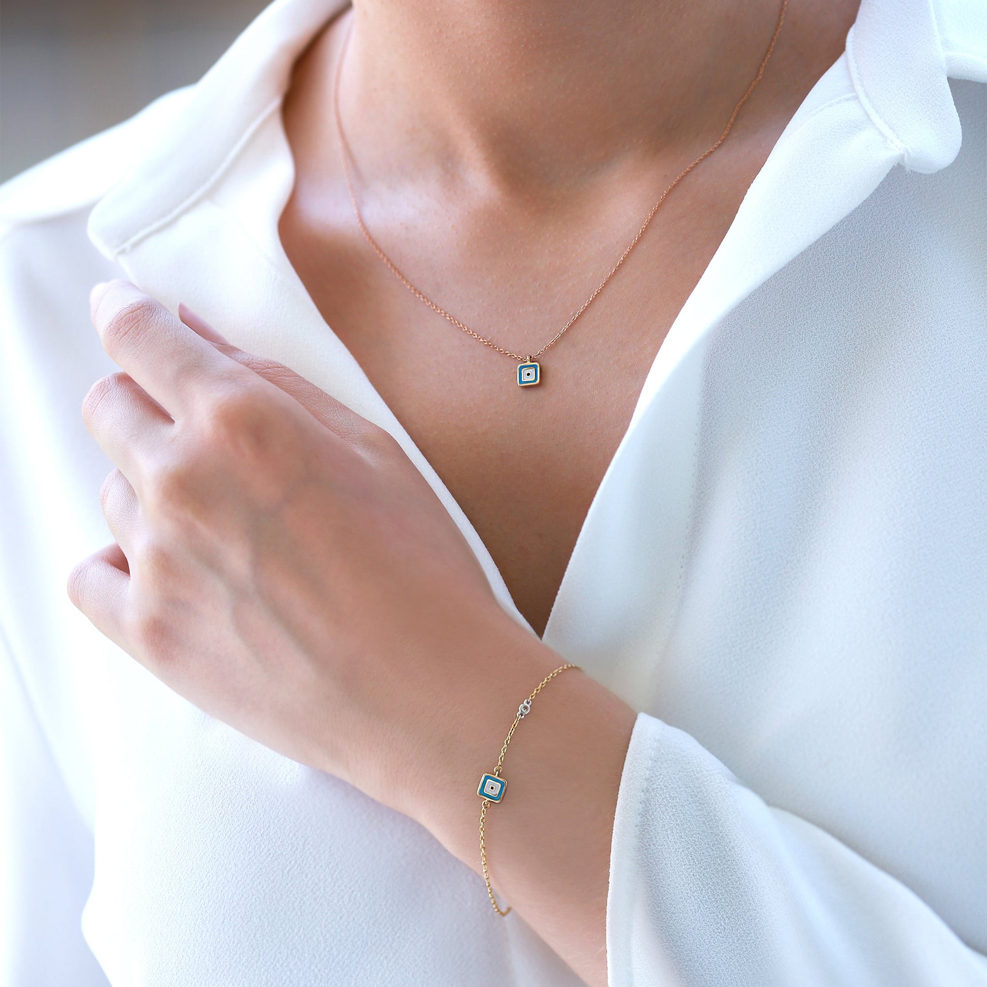 Jewelry Evil Eye | Diamond Bracelet | 0.01 Cts. | 14K Gold - bracelet Zengoda Shop online from Artisan Brands