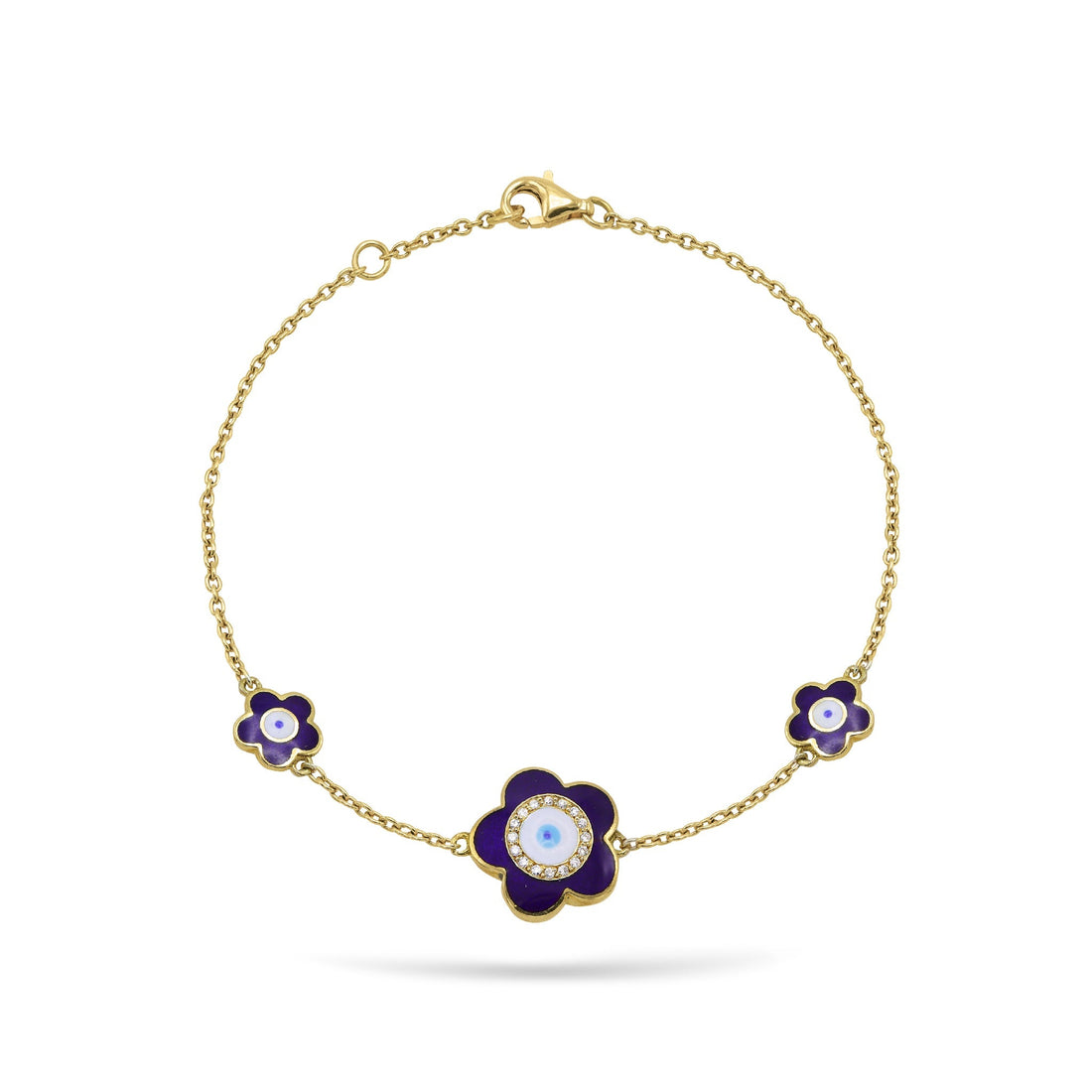 Jewelry Evil Eye | Diamond Bracelet | 0.04 Cts. | 18K Gold - Yellow / 18 cm / Diamonds - bracelet Zengoda Shop