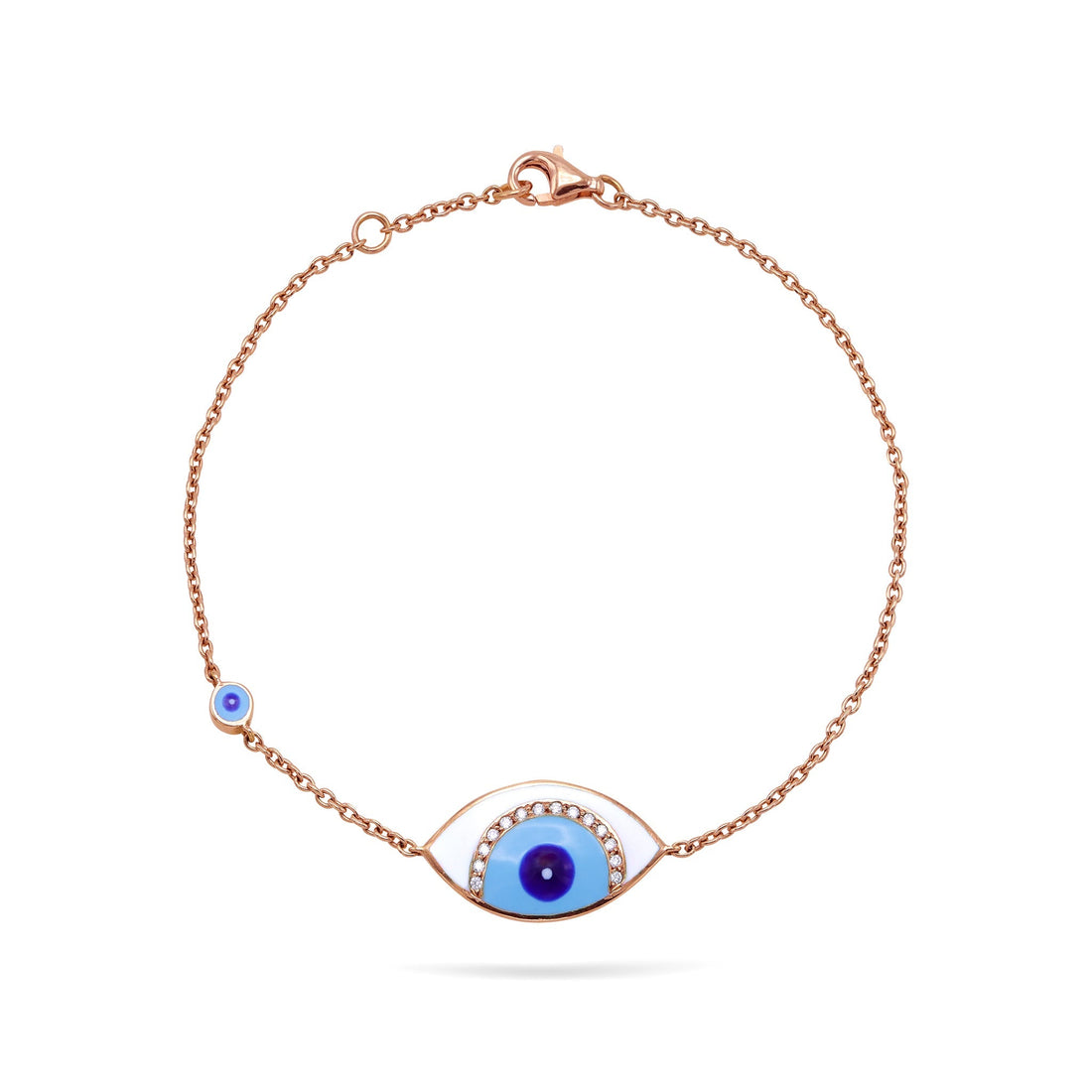 Jewelry Evil Eye | Diamond Bracelet | 0.08 Cts. | 18K Gold - Rose / 18 cm / Diamonds - bracelet Zengoda Shop