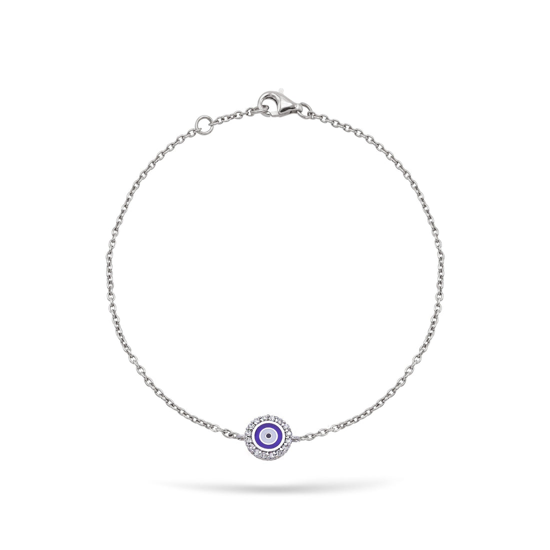 Jewelry Evil Eye | Diamond Bracelet | 0.12 Cts. | 14K Gold - White / 18 cm / Diamonds - bracelet Zengoda Shop