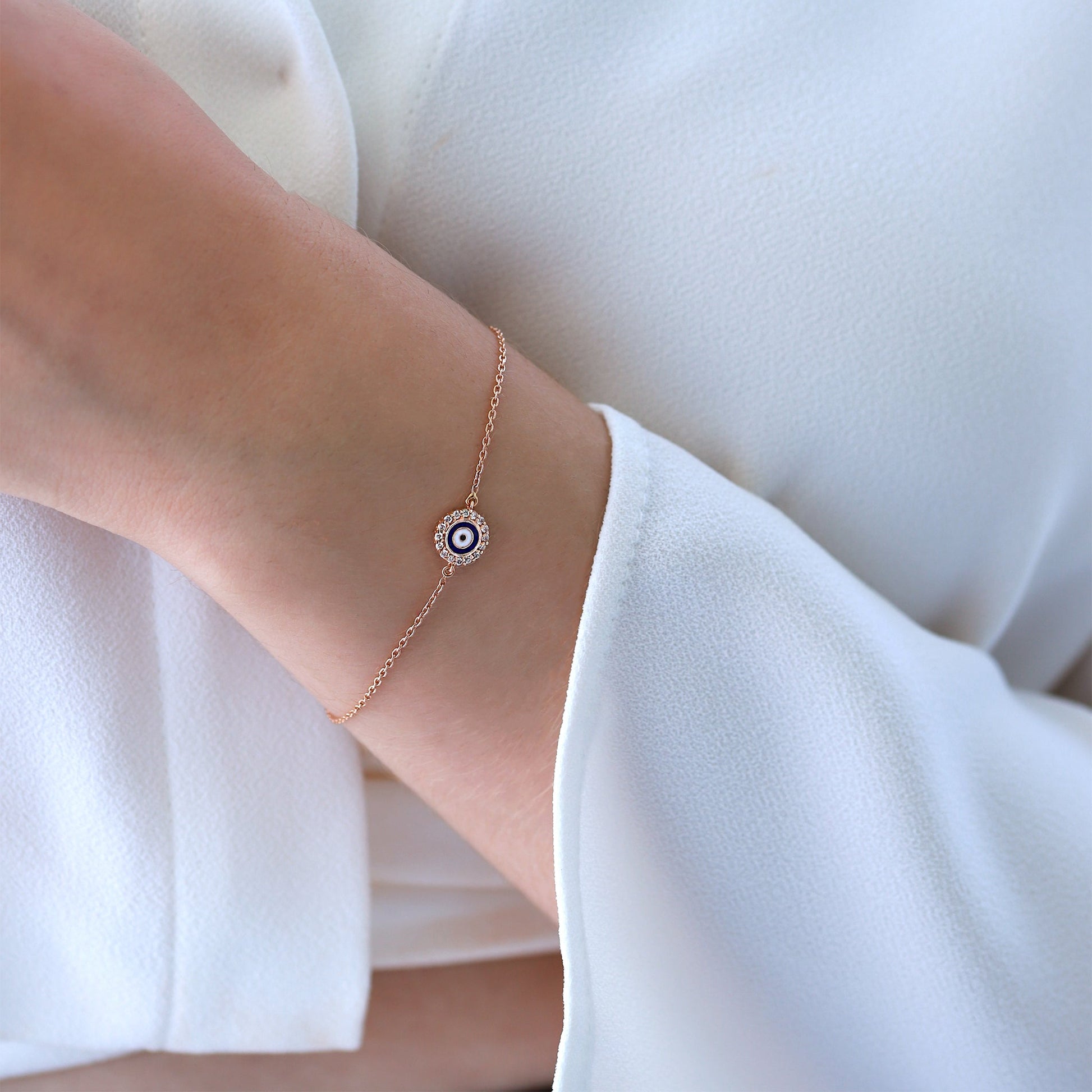 Jewelry Evil Eye | Diamond Bracelet | 0.12 Cts. | 14K Gold - bracelet Zengoda Shop online from Artisan Brands