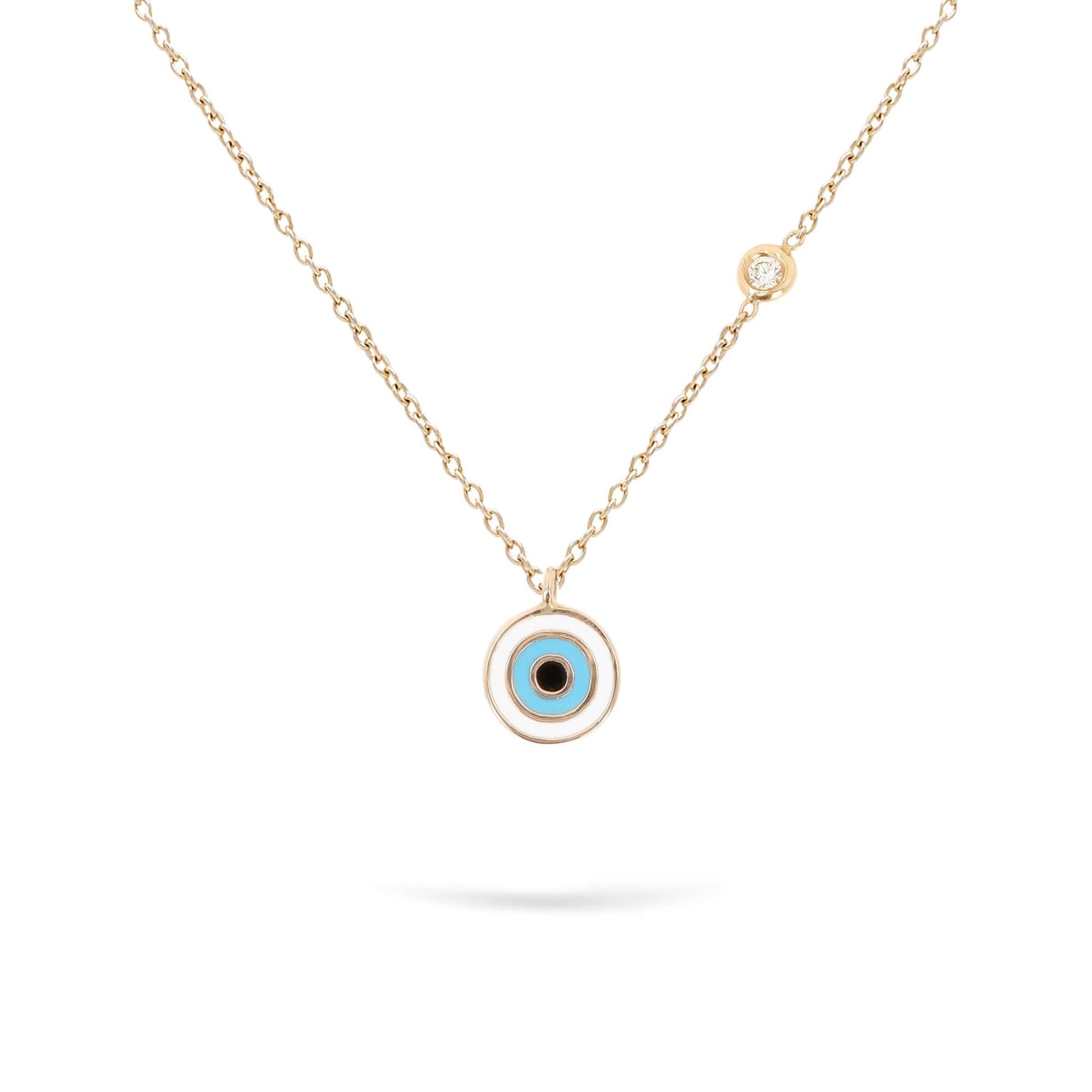Jewelry Evil Eye | Diamond Pendant | 0.03 Cts. | 14K Gold - Rose / 40 - 42 Cm / Diamonds - necklace Zengoda Shop