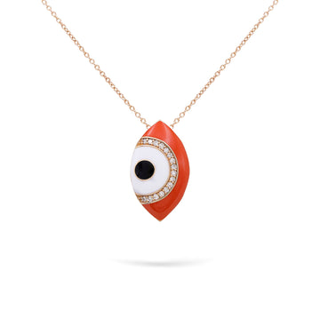 Jewelry Evil Eye | Diamond Pendant | 0.07 Cts. | 14K Gold - Rose / 42 Cm / Diamonds - necklace Zengoda Shop