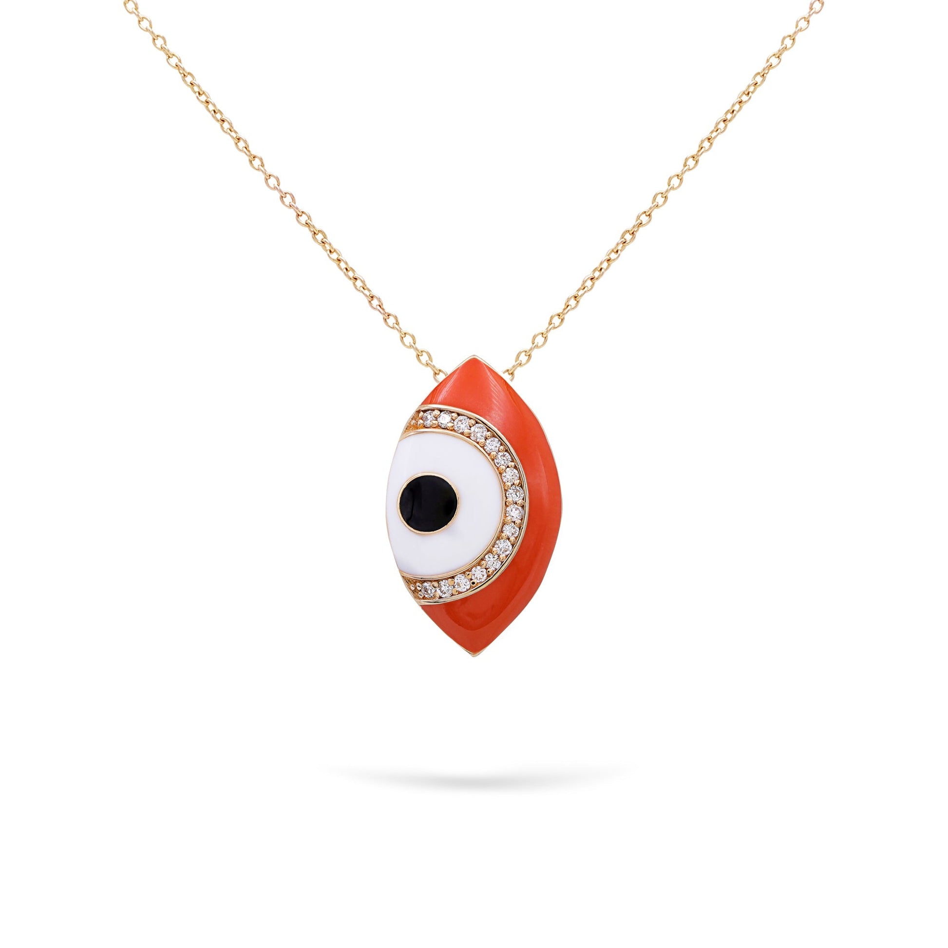 Jewelry Evil Eye | Diamond Pendant | 0.07 Cts. | 14K Gold - Yellow / 42 Cm / Diamonds - necklace Zengoda Shop
