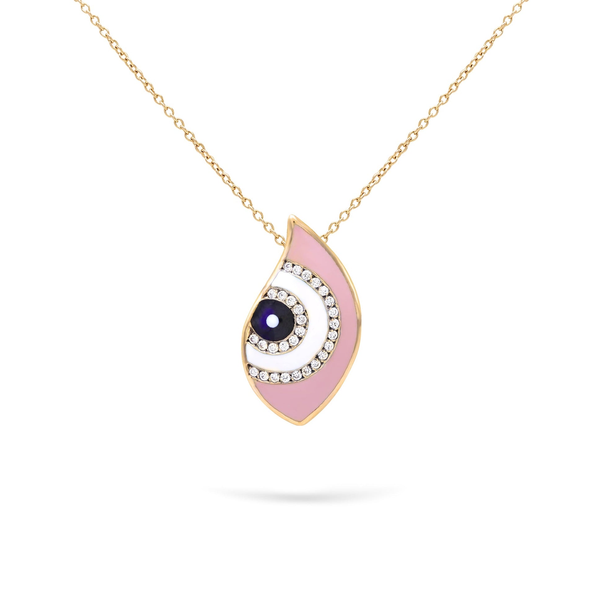 Jewelry Evil Eye | Diamond Pendant | 0.10 Cts. | 18K Gold - Yellow / 40 - 42 Cm / 0.1 Diamonds - necklace Zengoda