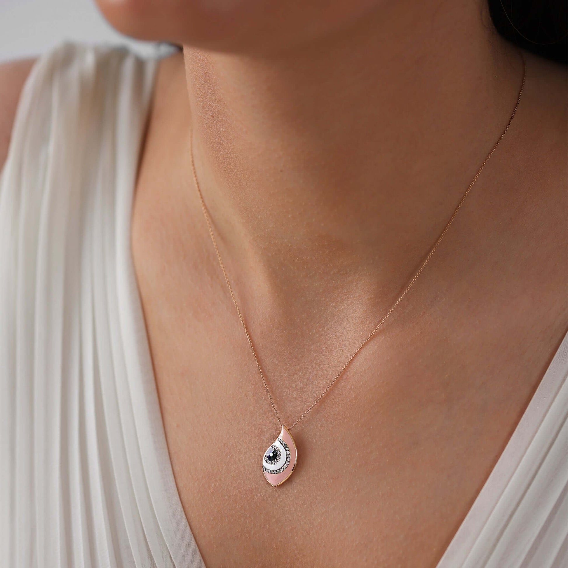 Jewelry Evil Eye | Diamond Pendant | 0.10 Cts. | 18K Gold - necklace Zengoda Shop online from Artisan Brands