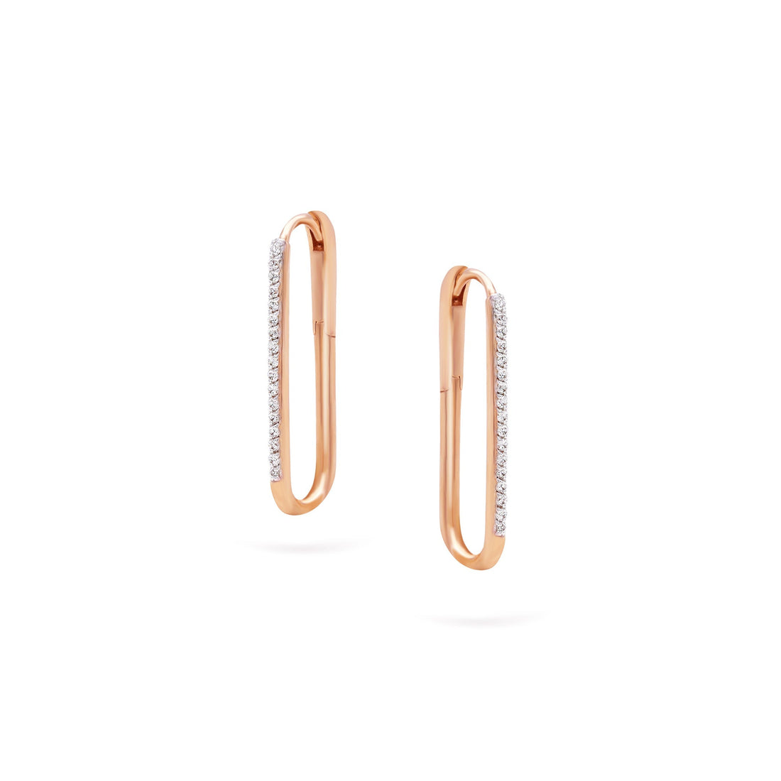 Jewelry Goldens Hoops | Large Diamond Earrings | 0.2 Cts. | 14K Gold - Rose / Pair / Diamonds - earring Zengoda