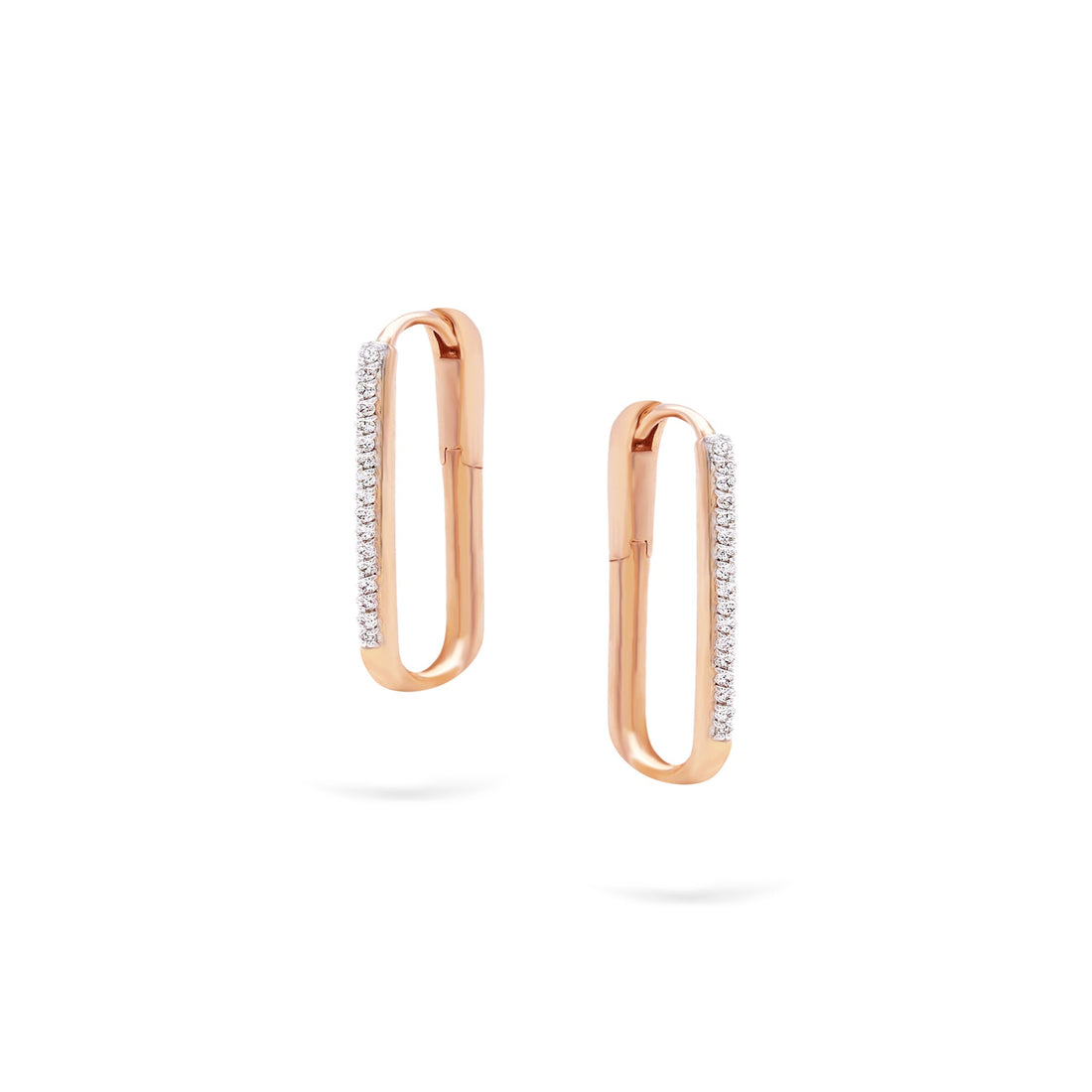 Jewelry Goldens Hoops | Medium Diamond Earrings | 0.18 Cts. | 14K Gold - Rose / Pair / Diamonds - earring Zengoda