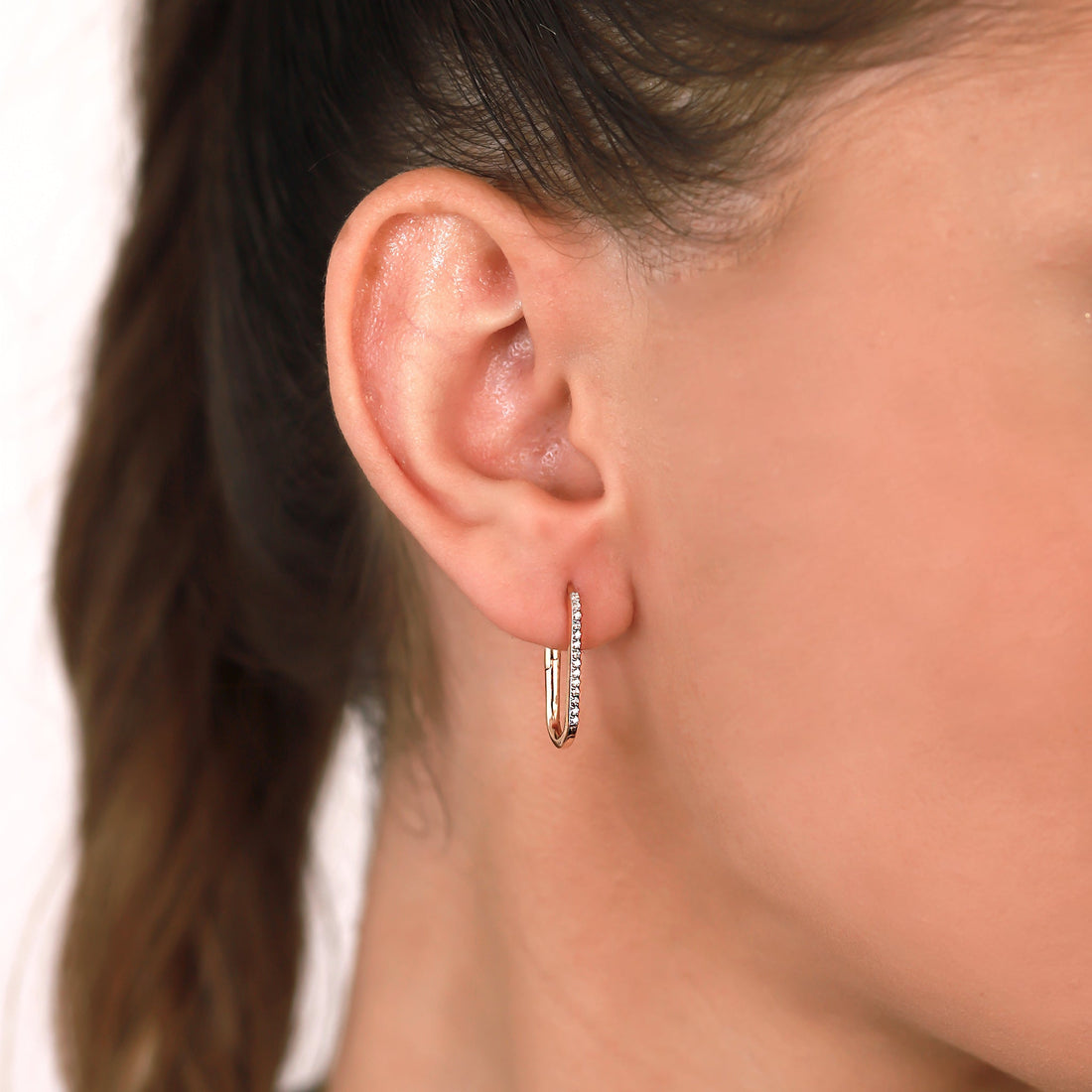 Jewelry Goldens Hoops | Medium Diamond Earrings | 0.18 Cts. | 14K Gold - Rose / Pair / Diamonds - earring Zengoda