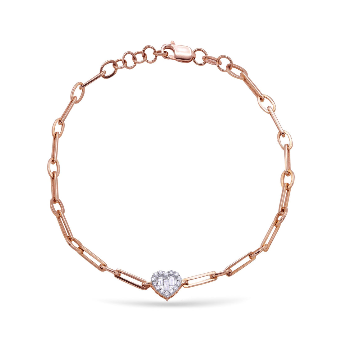 Jewelry Hearts | Diamond Bracelet | 0.20 Cts. | 14K Gold - Rose / 18 cm / 0.2 Diamonds - bracelet Zengoda Shop