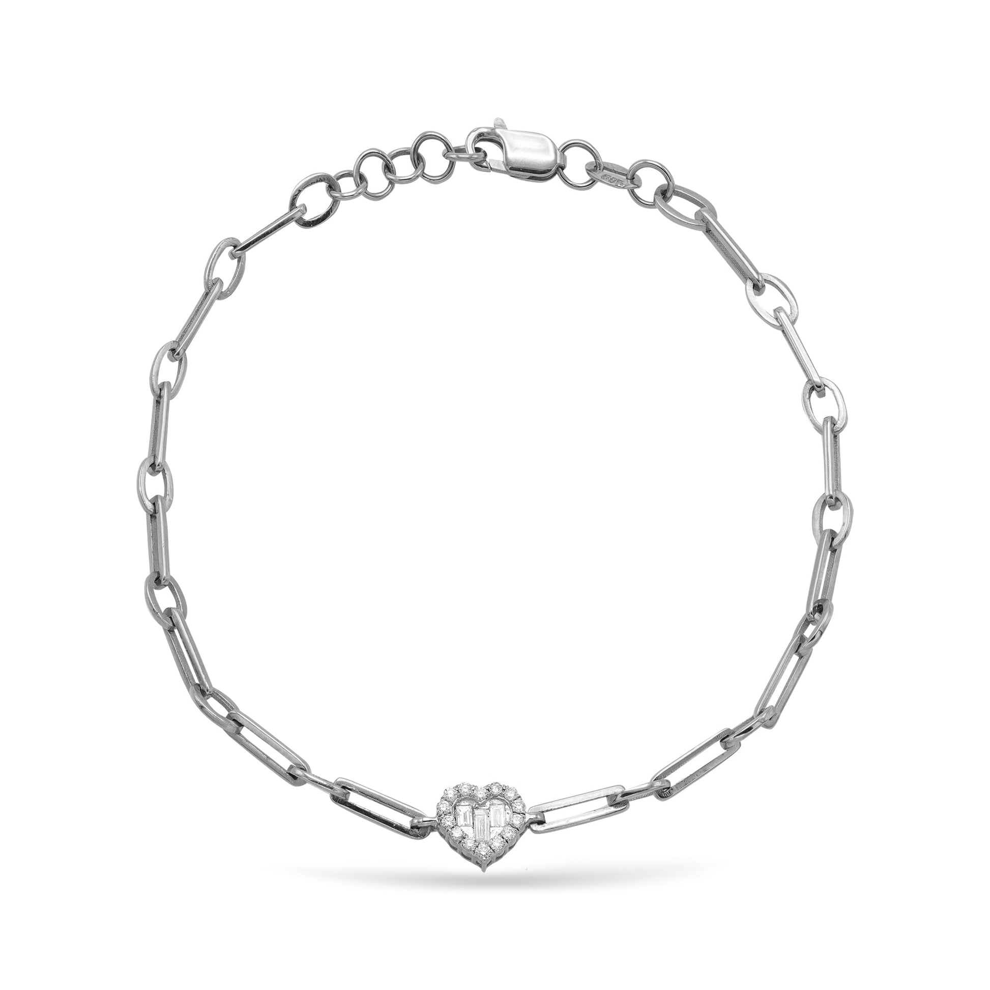 Jewelry Hearts | Diamond Bracelet | 0.20 Cts. | 14K Gold - White / 18 cm / 0.2 Diamonds - bracelet Zengoda Shop