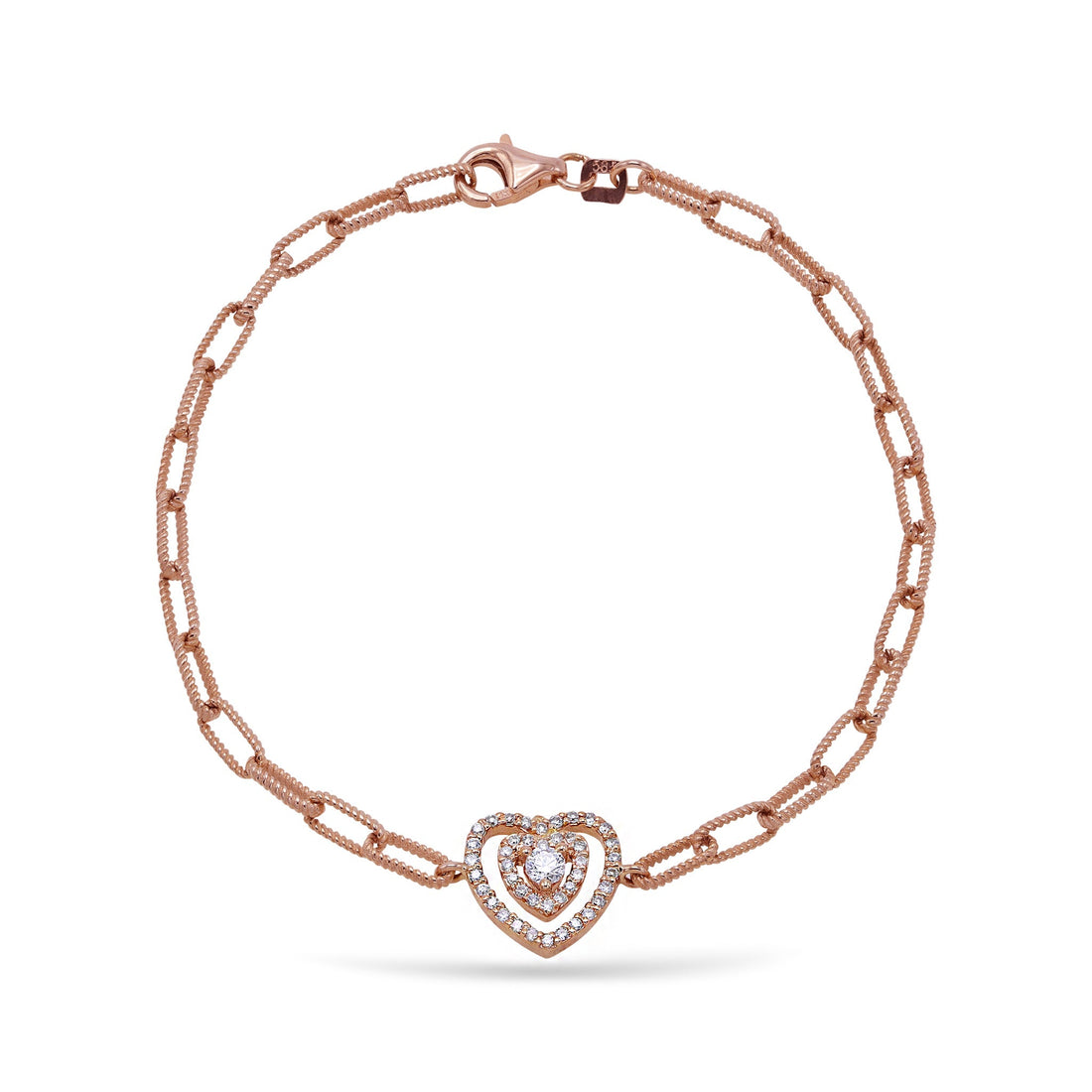 Jewelry Hearts | Diamond Bracelet | 0.39 Cts. | 18K Gold - Rose / 18 cm / Diamonds - bracelet Zengoda Shop online