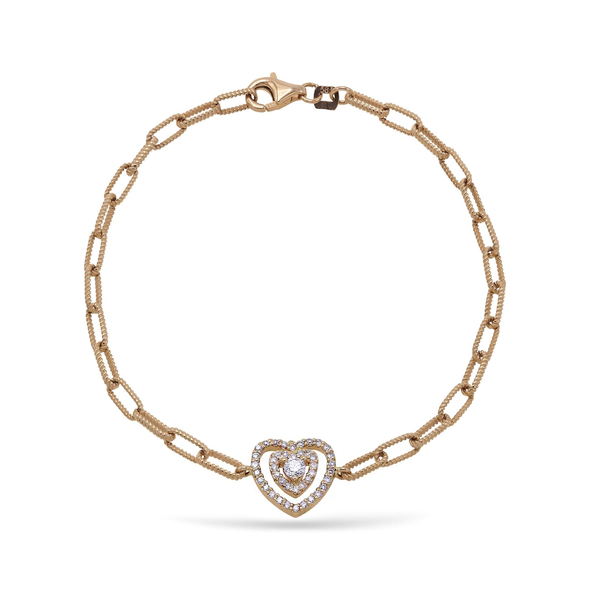 Jewelry Hearts | Diamond Bracelet | 0.39 Cts. | 18K Gold - Yellow / 18 cm / Diamonds - bracelet Zengoda Shop