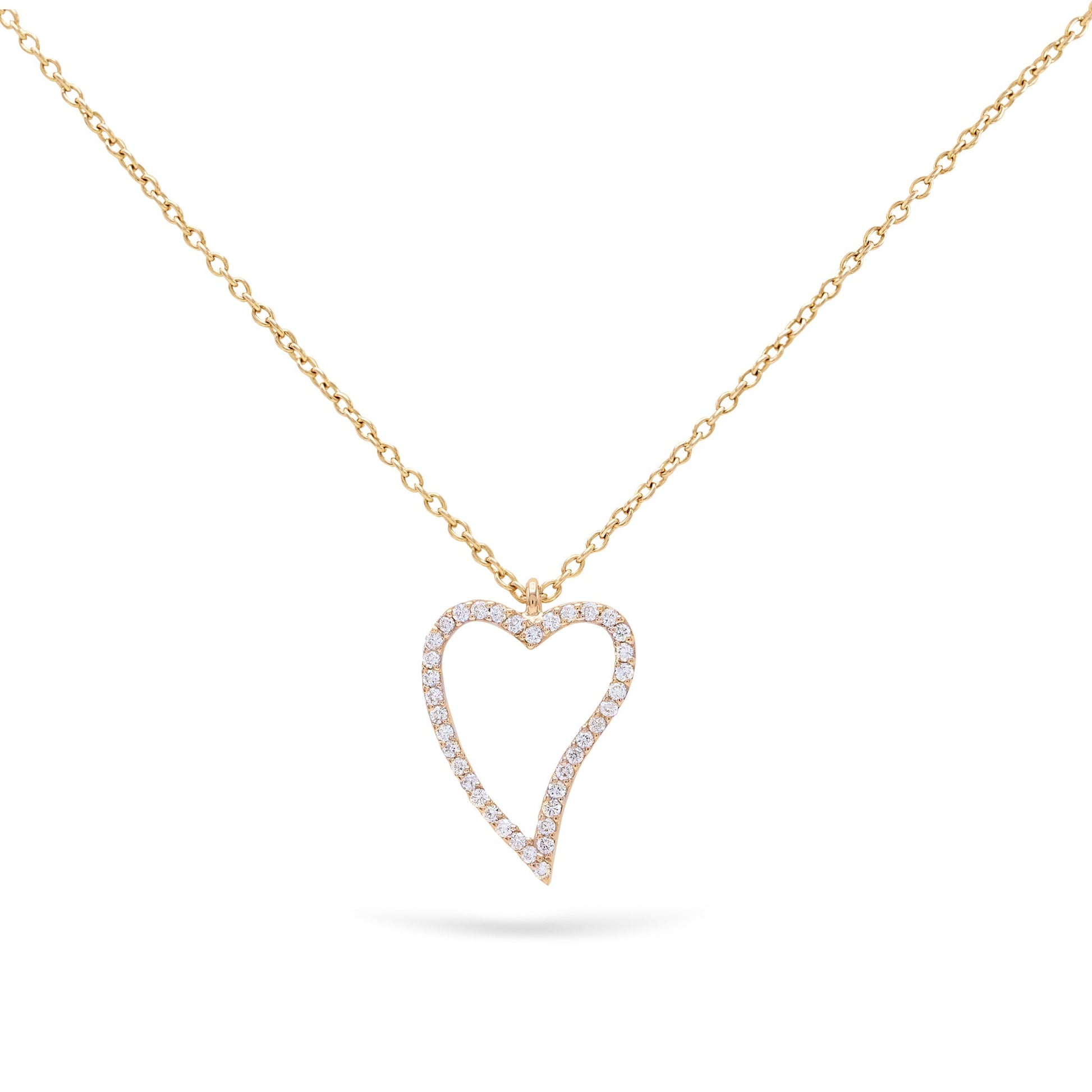 Jewelry Hearts | Diamond Pendant | 0.18 Cts. | 18K Gold - Yellow / 40 - 42 Cm / Diamonds - necklace Zengoda Shop