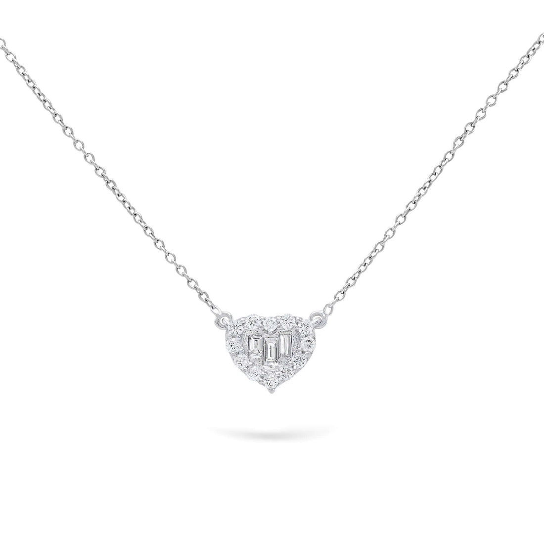 Jewelry Hearts | Diamond Pendant | 0.38 Cts. | 14K Gold - White / 40 - 42 Cm / Diamonds - necklace Zengoda Shop