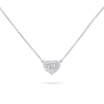 Jewelry Hearts | Diamond Pendant | 0.38 Cts. | 14K Gold - White / 40 - 42 Cm / Diamonds - necklace Zengoda Shop