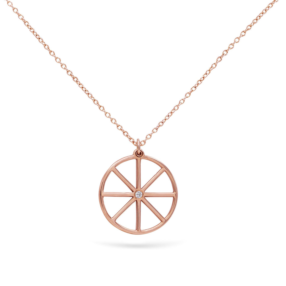 Jewelry Helm | Diamond Pendant | 0.01 Cts. | 14K Gold - Rose / 40 - 42 Cm / Diamonds - necklace Zengoda Shop
