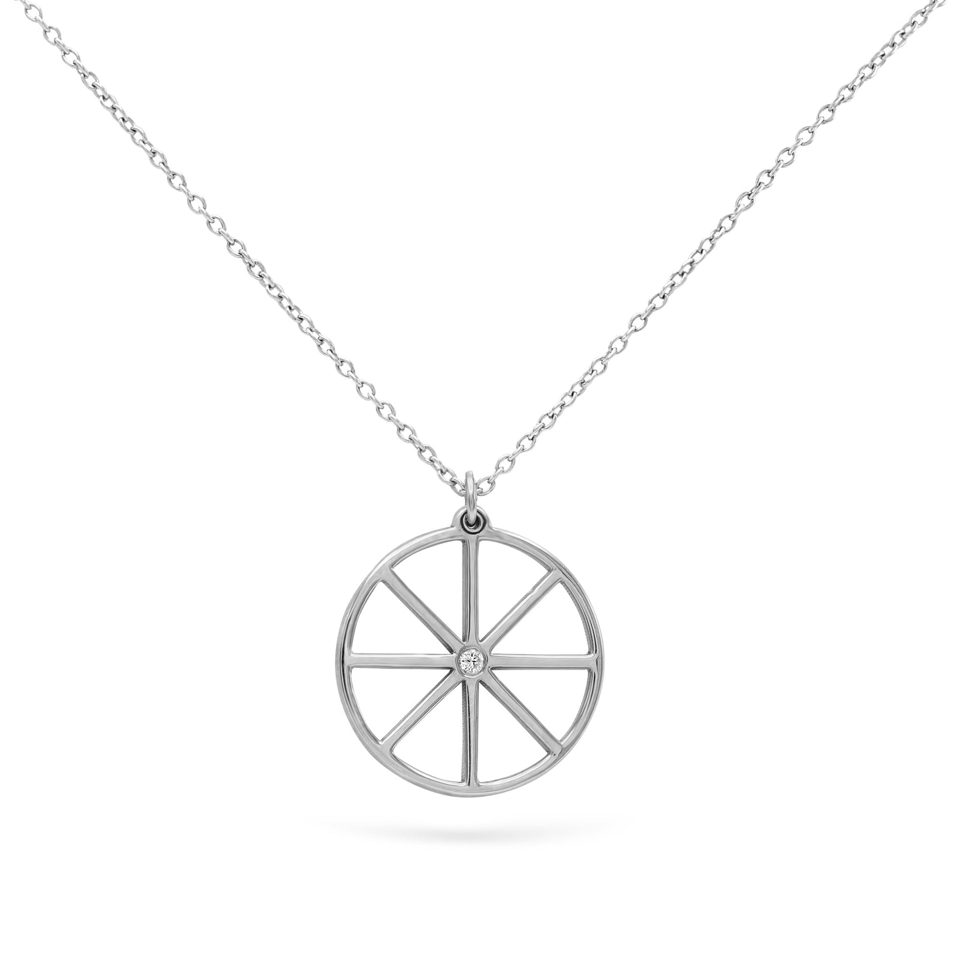 Jewelry Helm | Diamond Pendant | 0.01 Cts. | 14K Gold - White / 40 - 42 Cm / Diamonds - necklace Zengoda Shop