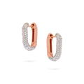 Jewelry Pavé Hoops | Large Diamond Earrings | 1.03 Cts. | 14K Gold - Rose / Pair / Diamonds - earring Zengoda