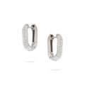 Jewelry Pavé Hoops | Medium Diamond Earrings | 0.69 Cts. | 14K Gold - White / Pair / Diamonds - earring Zengoda