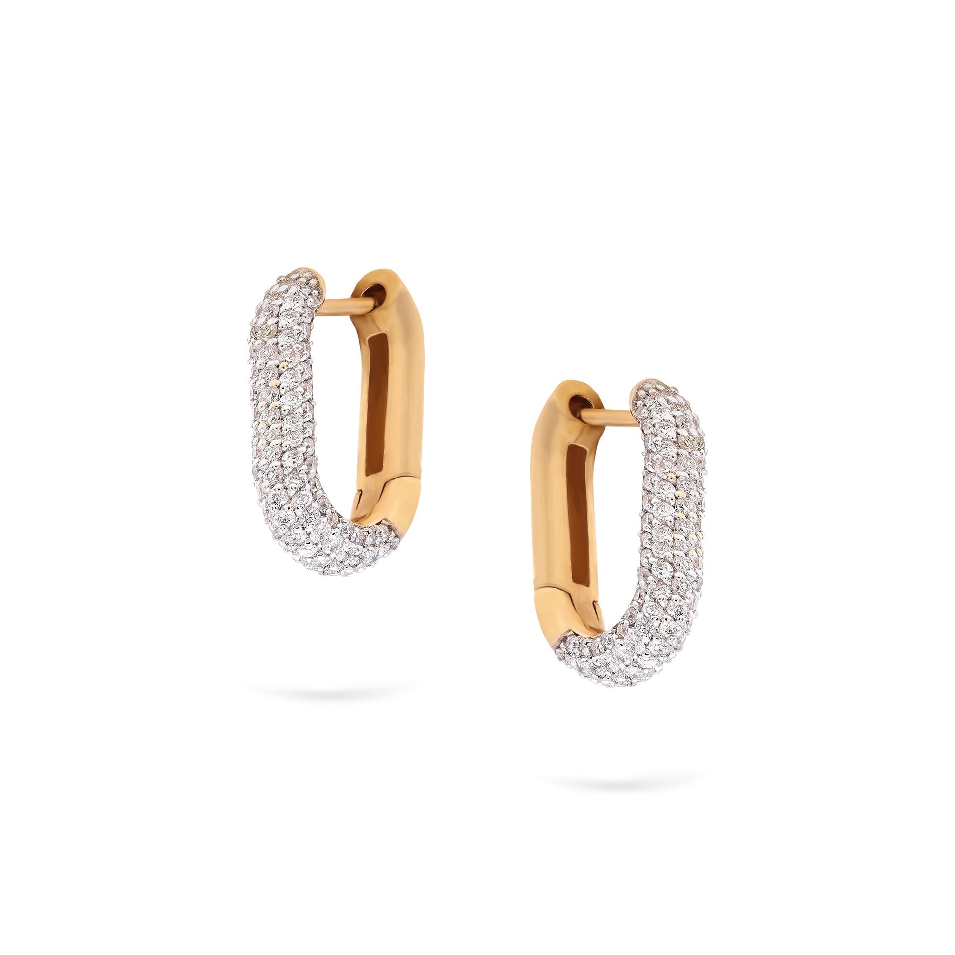 Jewelry Pavé Hoops | Medium Diamond Earrings | 0.69 Cts. | 14K Gold - Yellow / Pair / Diamonds - earring Zengoda