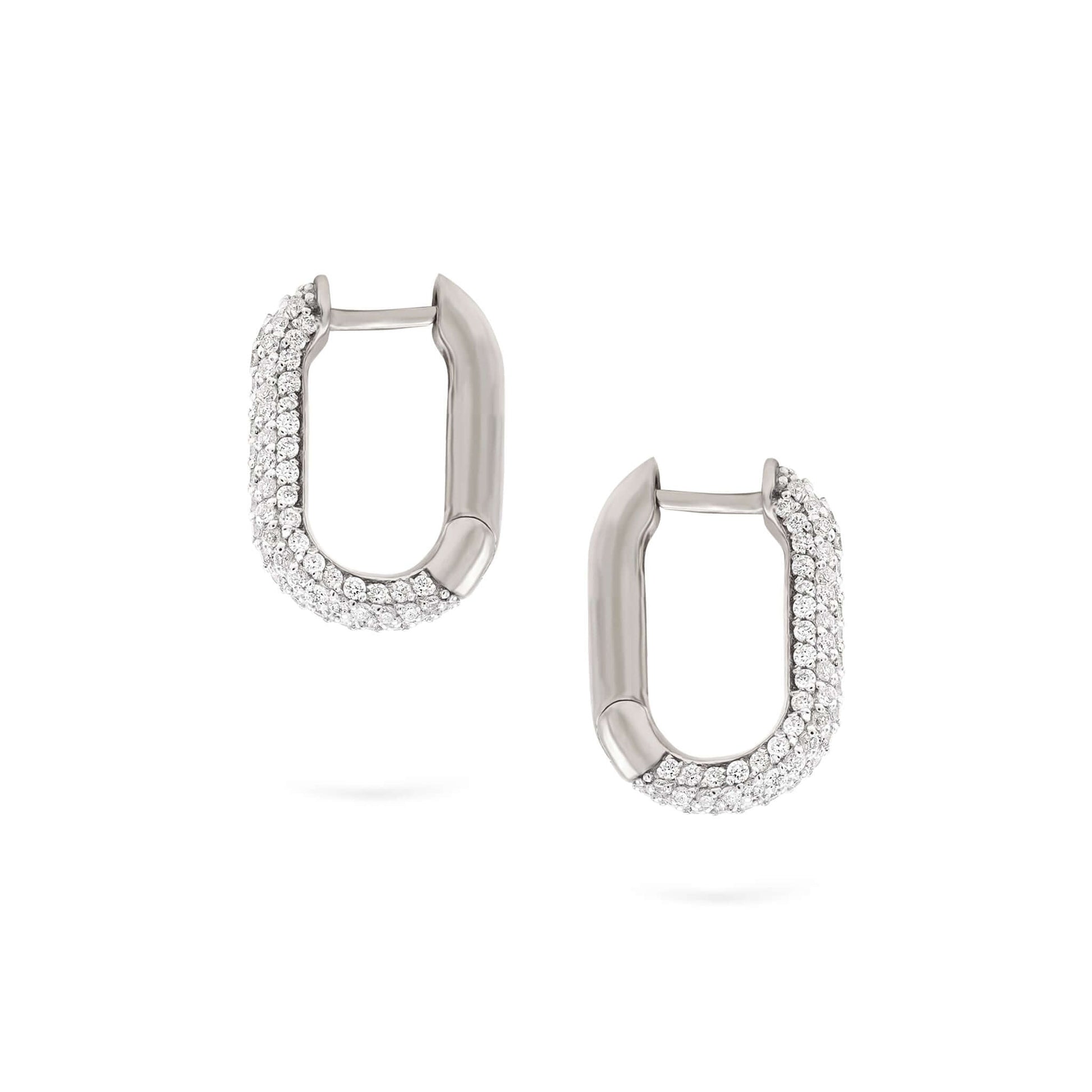 Jewelry Pavé Hoops | Medium Diamond Earrings | 0.69 Cts. | 14K Gold - earring Zengoda Shop online from Artisan