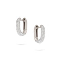 Jewelry Pavé Hoops | Small Diamond Earrings | 0.64 Cts. | 14K Gold - White / Pair / Diamonds - earring Zengoda