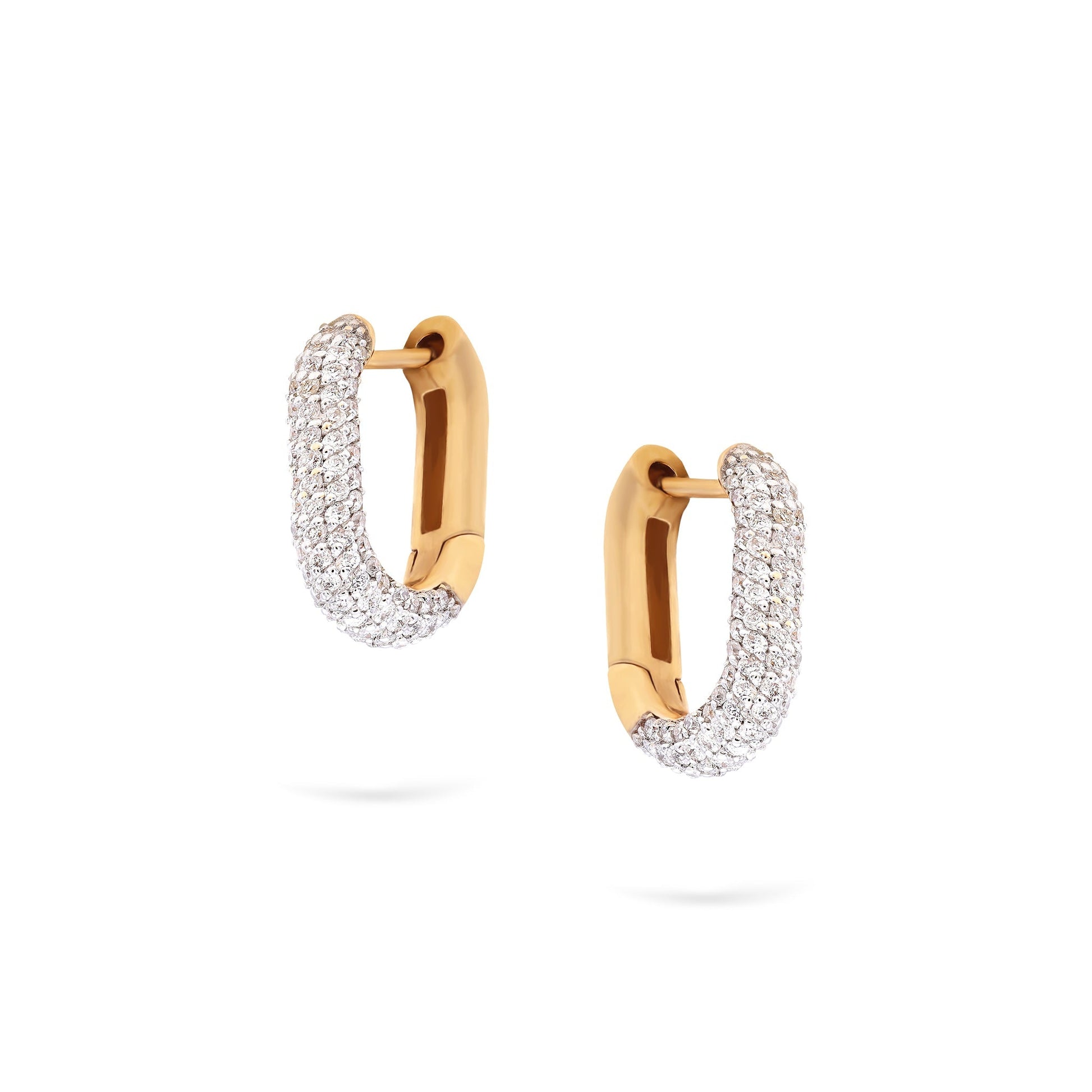 Jewelry Pavé Hoops | Small Diamond Earrings | 0.64 Cts. | 14K Gold - Yellow / Pair / Diamonds - earring Zengoda
