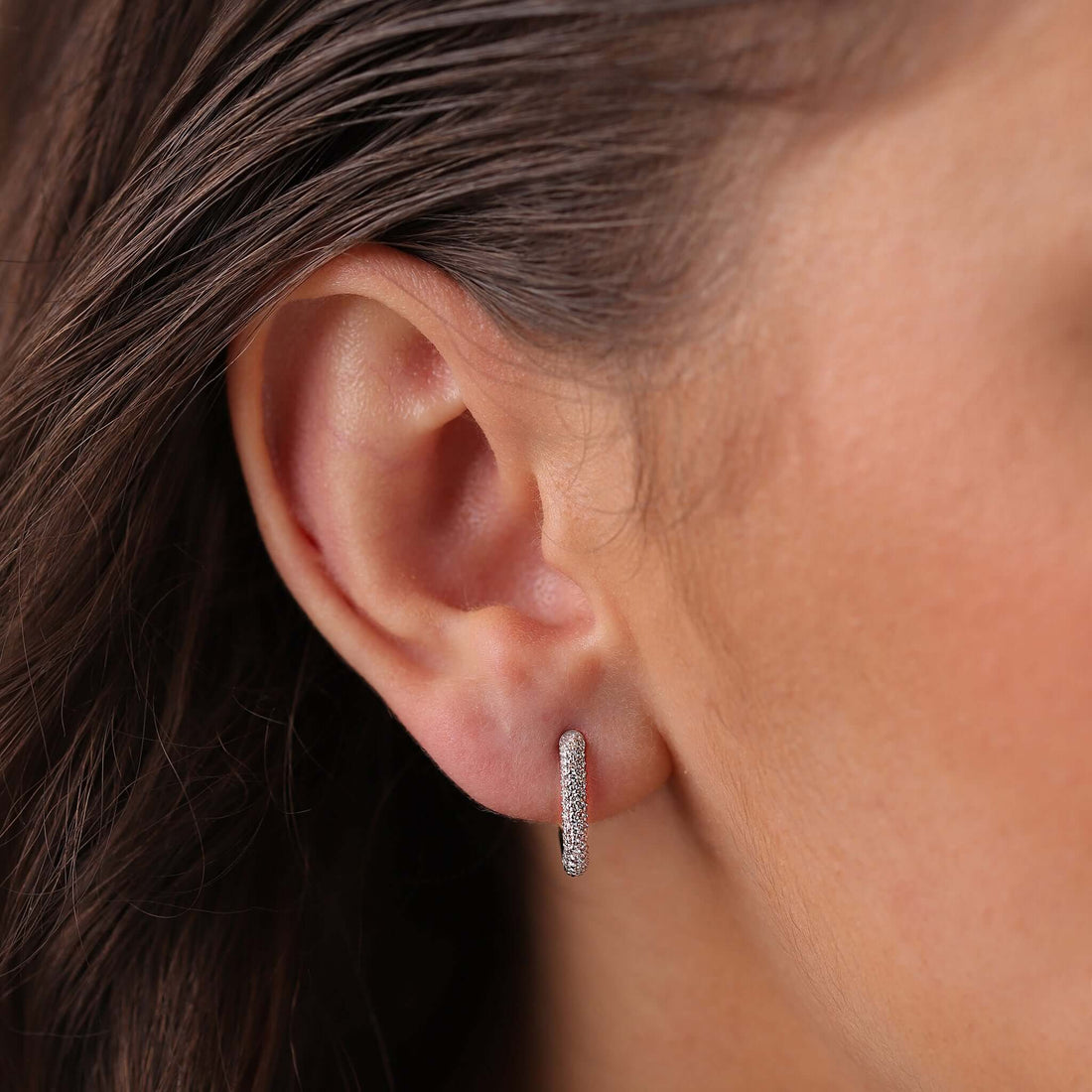Jewelry Pavé Hoops | Small Diamond Earrings | 0.64 Cts. | 14K Gold - Rose / Pair / Diamonds - earring Zengoda