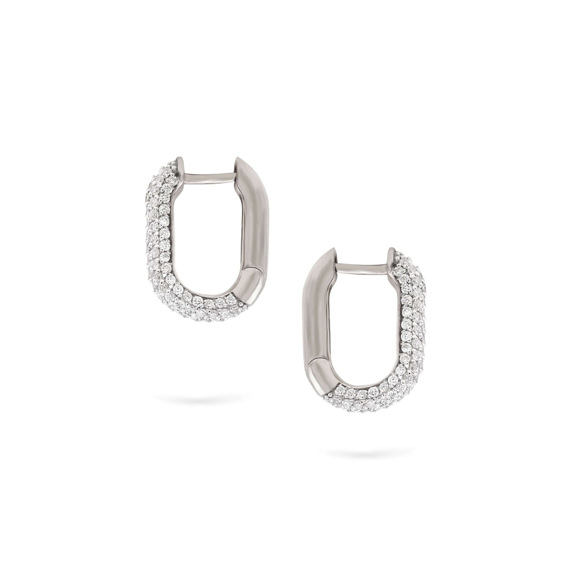 Jewelry Pavé Hoops | Small Diamond Earrings | 0.64 Cts. | 14K Gold - earring Zengoda Shop online from Artisan